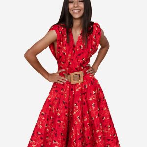 Red Floral Mini Dress
