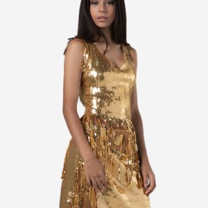 Gold Sequin Night Dress