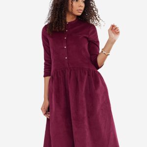 Meena Maroon Midi Dress